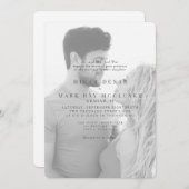白黒フォト結婚式招待状 招待状 (正面/裏面)