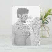 白黒フォト結婚式招待状 招待状 (スタンド正面)