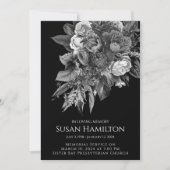 白黒フォト葬儀メモリアル発表 招待状 (正面)