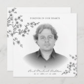 白黒フォト記念葬儀サービス ノートカード (正面/裏面)