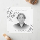 白黒フォト記念葬儀サービス ノートカード (正面/裏面インサイチュ)