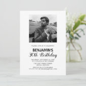 白黒フォト誕生日招待状 招待状 (スタンド正面)