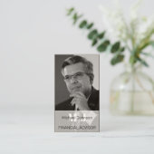 白黒フォト財務顧問名刺 名刺 (スタンド正面)