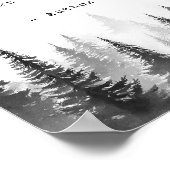 白黒フォレストタイプライターカスタム引用文 ポスター (角)