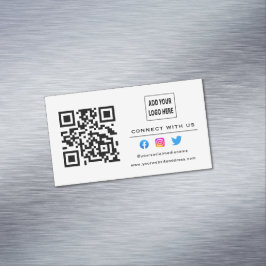 白黒フォロー スキャンして私たちとつながる QRコード マグネット名刺