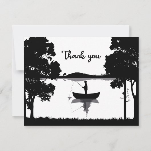 白黒フォーエバー魚釣り追悼式 サンキューカード (正面)