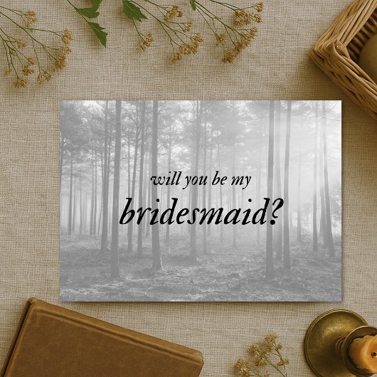 白黒フォークフォレストコテージコーレブリデスメイド カード