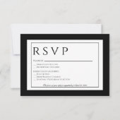 白黒フォーマルの応答結婚カード 出欠カード (正面)