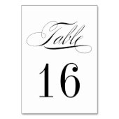 白黒フォーマルの表番号カード テーブルナンバー (正面)