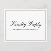 白黒フォーマルの食事の結婚選択RSVP インビテーションポストカード (正面)