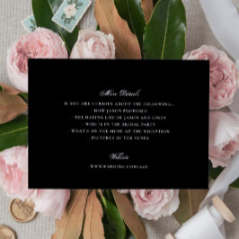 白黒フォーマルクラシックエレガントウェディング エンクロージャーカード