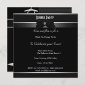 白黒フォーマルパーティー任意イベント 招待状 (正面/裏面)