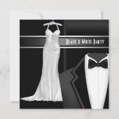 白黒フォーマルパーティー任意イベント 招待状 (裏面)
