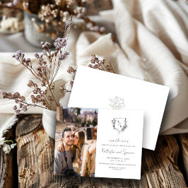 白黒フォーマルフローラクレストモノグラム セーブザデート