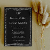 白黒フォーマルミニマシンプルリス結婚ト 招待状