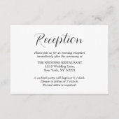 白黒フォーマル式レセプション エンクロージャーカード (正面)