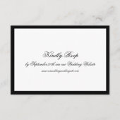 白黒フォーマルQRコード結婚式RSVPカード 招待状 (正面)