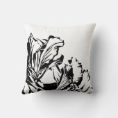 白黒フォーラル枕 クッション (裏面)