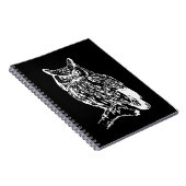 白黒フクロウデザイン ノートブック (右側)