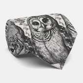 白黒フクロウ模様 ネクタイ (ロール)