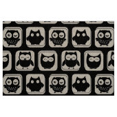 白黒フクロウ模様 ファブリック (ファットクウォーター)