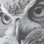 白黒フクロウ顔 シール (正面)