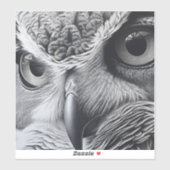 白黒フクロウ顔 シール (シート)