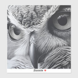 白黒フクロウ顔 シール