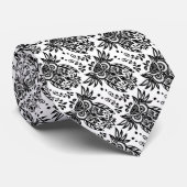 白黒フクロウ鳥自然野生生物アート ネクタイ (ロール)