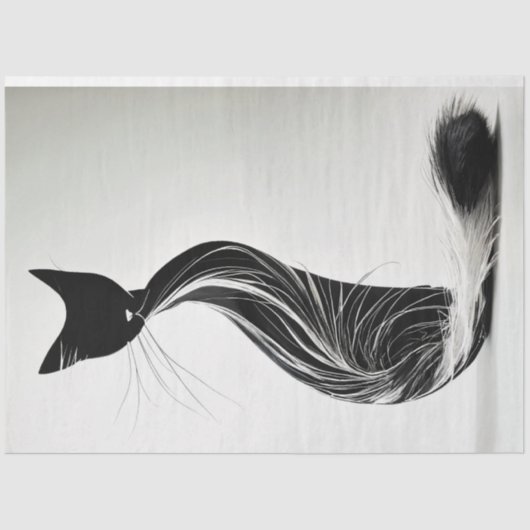 白黒フューリーシルエットキャットデカップページ 薄葉紙 (正面)