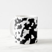 白黒フラクタル不規則抽象芸術パターン コーヒーマグカップ (正面左)