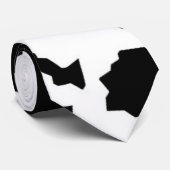 白黒フラクタル不規則抽象芸術パターン ネクタイ (ロール)