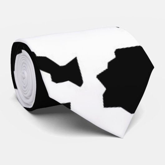 白黒フラクタル不規則抽象芸術パターン ネクタイ (ロール)