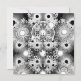 白黒フラクタル模様クリスマス シーズンカード