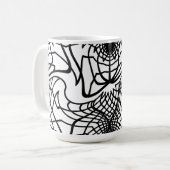 白黒フラクタル コーヒーマグカップ (正面左)