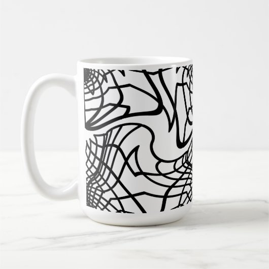 白黒フラクタル コーヒーマグカップ (左)