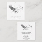 **白黒フラシンプルグUSAアメリカンイーグル スクエア名刺 (正面/裏面)