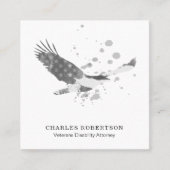 **白黒フラシンプルグUSAアメリカンイーグル スクエア名刺 (正面)