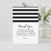 白黒フラットストライプのサンキューカード サンキューカード (スタンド正面)
