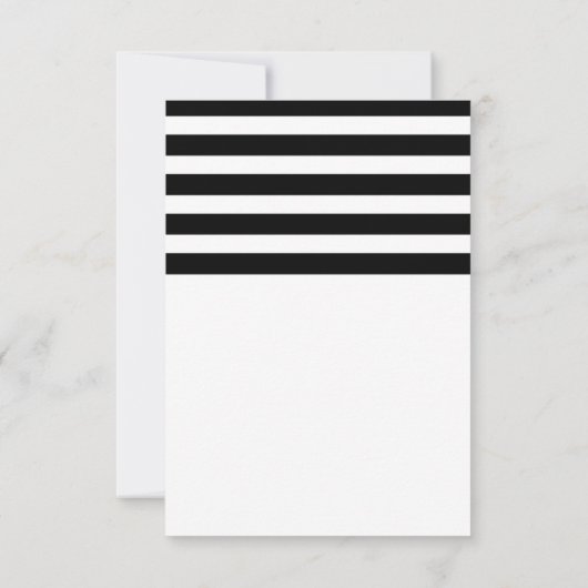 白黒フラットストライプのサンキューカード サンキューカード (裏面)