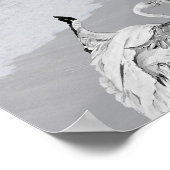 白黒フラミンゴ熱帯印刷可能アート ポスター (角)