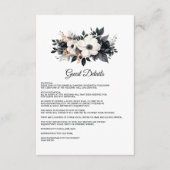 白黒フラワーの結婚式ゲスト詳細 エンクロージャーカード (正面)