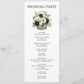 白黒フラワーの結婚式プログラム プログラム (裏面)