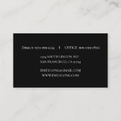 白黒フラワーアレンジメントのスケッチのデザイン 名刺 (裏面)