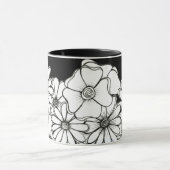 白黒フラワーコーヒーマグ マグカップ (中央)