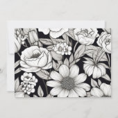 白黒フラワーズウィメンズ75誕生日 招待状 (裏面)