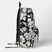 白黒フラワーズモノグラムネームキャンプスクール プリントバックパック (左)