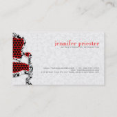 白黒フラワーダマスク付きアンティーク椅子2 名刺 (裏面)