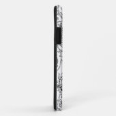 白黒フラワーパターンモノグラム Case-Mate iPhoneケース (裏面/右)