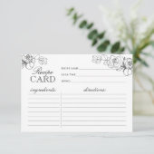 白黒フラワーブライダルシャワーレシピカード (スタンド正面)